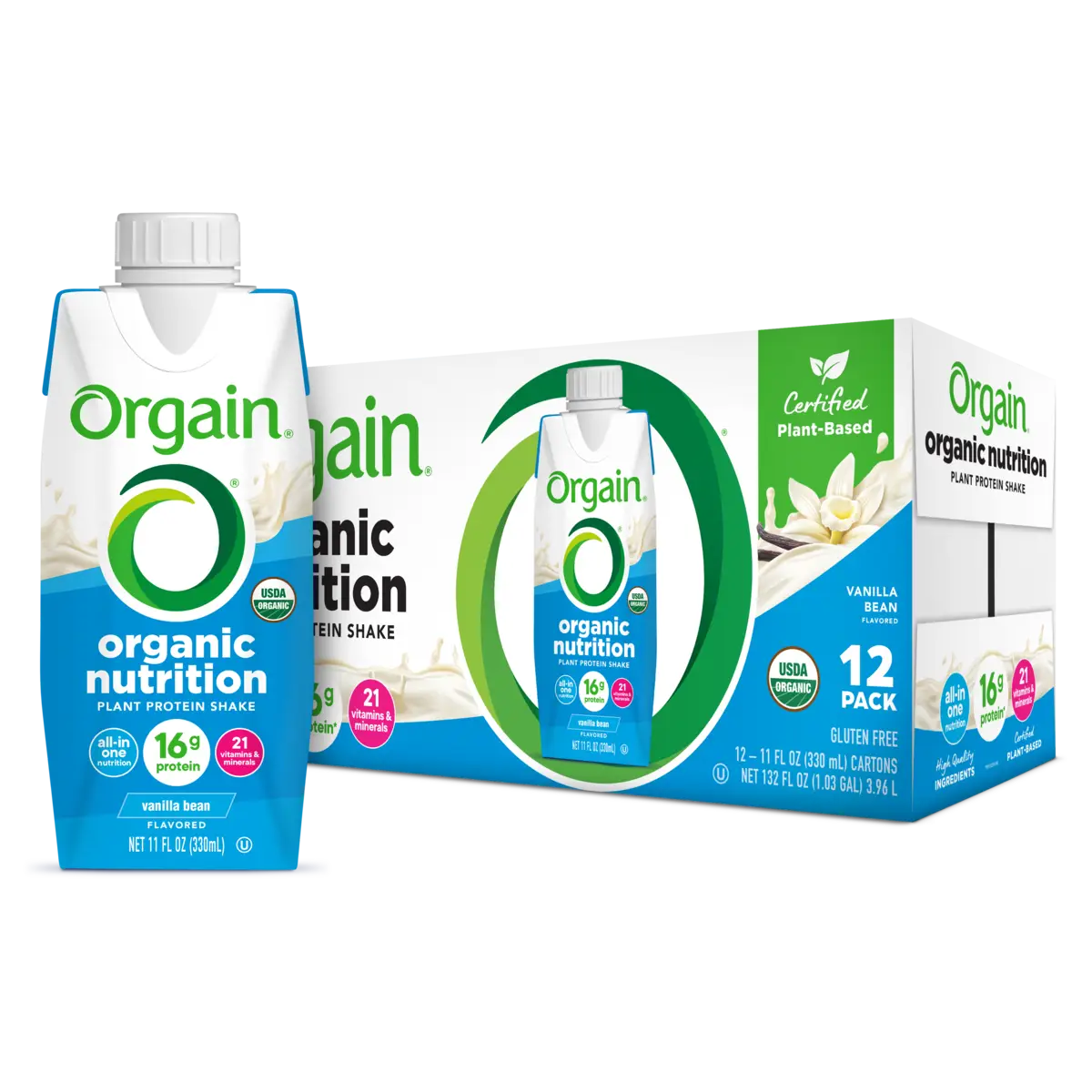 Vegan Organic Nutrition Shake - Vanilla Bean