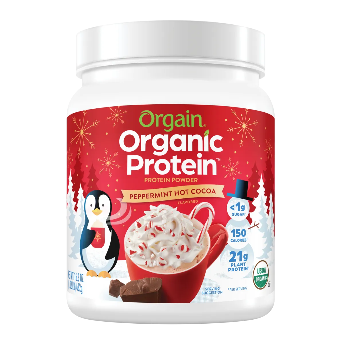 Organic Protein? Plant Based Protein Powder - Peppermint Hot Cocoa