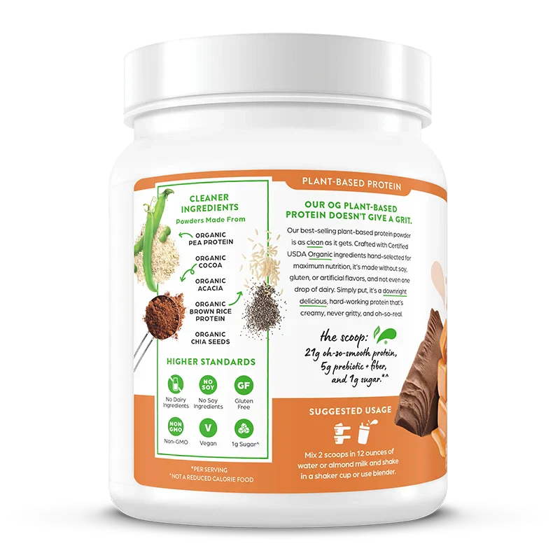 Organic Protein? Plant Based Protein Powder - Chocolate Caramel Sea Salt