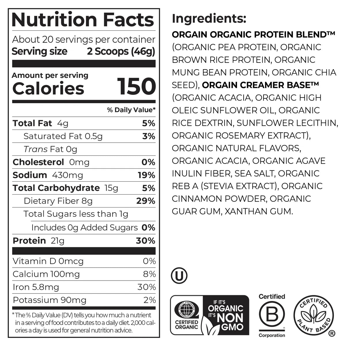 Organic Protein? Plant Based Protein Powder - Horchata